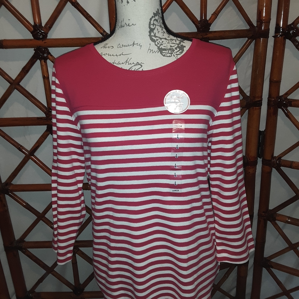 KIM ROGERS 3/4 SLEEVED CASUAL TEE